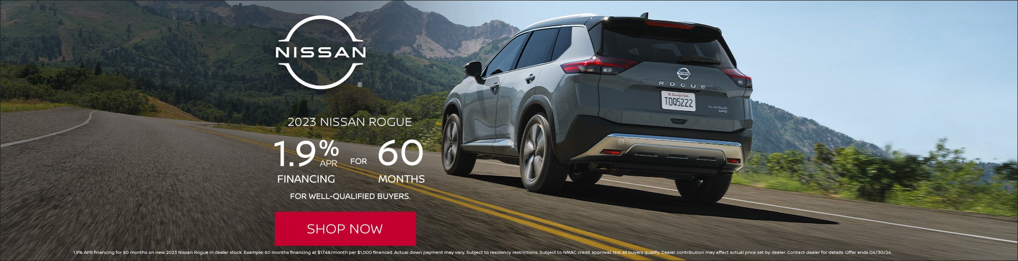 2023 Rogue 1.9% APR Financing for 60 months