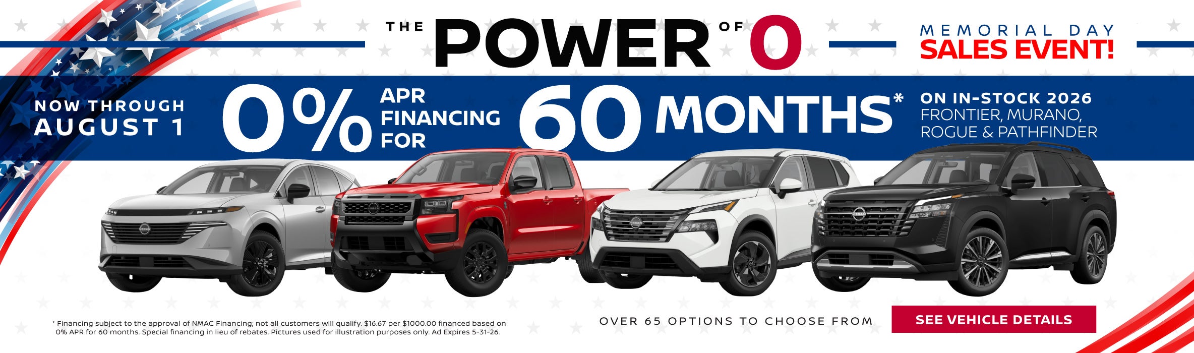 Get 0% APR Financing for 60 Months on select models
